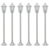  Vrtna stupna svjetiljka od aluminija 6 kom E27 110 cm bijela | shoptok.hr