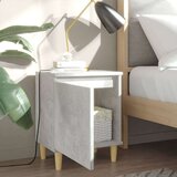 vidaXL Nočna omarica z lesenimi nogami betonsko siva 40x30x50 cm | Shoptok.si