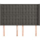  Vzglavje z ušesi temno sivo 147x16x118/128 cm žamet, (20792660) | Shoptok.si
