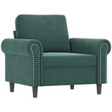  Fotelja s tabureom tamnozelena 60 cm baršunasta | shoptok.hr