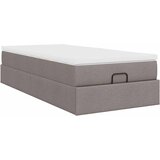  Otomanski okvir kreveta s madraca smeđesivi 90x200cm od tkanine | shoptok.hr