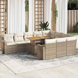  11-dijelni set vrtnih sofa od poliratana s jastucima bež | shoptok.hr