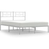 Metalni okvir za krevet s uzglavljem bijeli 140 x 190 cm | shoptok.hr