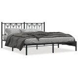 vidaXL Kovinski posteljni okvir z vzglavjem črn 180x200 cm | Shoptok.si