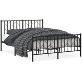  Metalni okvir kreveta uzglavlje i podnožje crni 135x190 cm | shoptok.hr