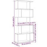 vidaXL Pregrada / regal za knjige 5 razina hrast 70x24x161 cm drveni | shoptok.hr