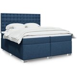 vidaXL Krevet s oprugama i madracem plavi 200 x 200 cm od tkanine Cijene