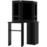  Kutni toaletni stolić s LED svjetlima crni 111 x 54 x 141,5 cm | shoptok.hr