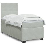  Box spring krevet s madracem svjetlosivi 90x190 cm baršunasti | shoptok.hr