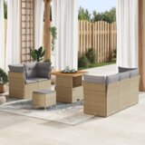  8-dijelni vrtni sofa set s jastucima bež poli ratan akacija | shoptok.hr