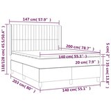  Boxspring - Krevet s oprugama i madracem tamnozeleni 140x200 cm baršunasti - Tamnozelena 140 x 200 cm Okomite pruge | shoptok.hr