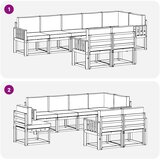  Set vanjskih sofa s jastukom 8 pcs Bijela i bež Poliester | Eponuda.com