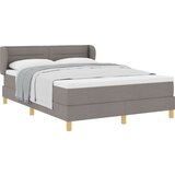 vidaXL Posteljni okvir s vzmetnico - Taupe, 140x190 cm, Tkanina, (22052686) | Shoptok.si
