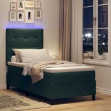  LED Box Spring Krevet Tamnozelena 90 x 190 cm Baršun | Shoptok.si