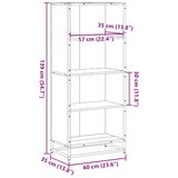  Polica za knjige crna 60x35x139 cm izrađeno drvo | shoptok.hr
