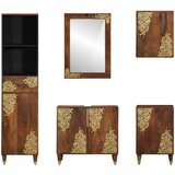  Set ormarića za kupaonicu 5 pcs Medeno smeđa Čvrsto drvo manga | shoptok.hr
