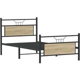 vidaXL Posteljni okvir brez vzmetnice hrast 100x200 cm inženirski les | Shoptok.si