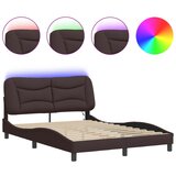 Maison Chic Posteljni okvir - Dvoposteljna postelja - Zakonska postelja z LED brez vzmetnice temno rjav 140x200 cm, (21696355) Cene