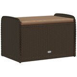  Klupa za pohranu s jastukom smeđa 80 x 51 x 52 cm od poliratana | shoptok.hr