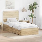 Krevetna konstrukcija s ladicama Sonoma hrast 75 x 190 cm | shoptok.hr