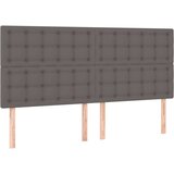  LED posteljno vzglavje sivo 160x5x118/128 cm umetno usnje, (20951592) | Shoptok.si