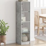  Visoka komoda sa staklenim vratima boja betona 35 x 37 x 142 cm | shoptok.hr