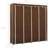  Garderobna omara s 4 predelki rjava 175x45x170 cm, (20705507) | Shoptok.si