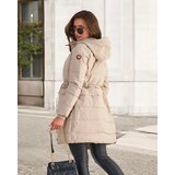 Resti Ladies' beige long winter jacket with synthetic insulation - Clothing | Shoptok.si