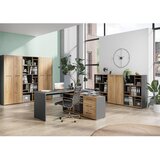 Germania Antracitno siva/u prirodnoj boji biblioteka u dekoru hrasta 75x196x40 cm Podium – | shoptok.hr
