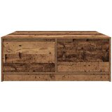 vidaXL Kavna mizica s predali starega lesa 100x100x40 cm | Shoptok.si