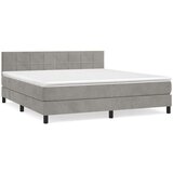  Box spring postelja z vzmetnico svetlo siva 180x200 cm žamet, (20846598) | Shoptok.si