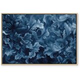  Slika - Abstract Ornaments Dark Blue Victorian Leaves 60x40 U prirodnom drvenom okviru | shoptok.hr