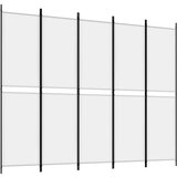 Sobna pregrada s 5 panela bijela 250 x 200 cm od tkanine | shoptok.hr