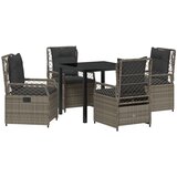 vidaXL 5-dijelni set vrtne blagovaonice siva poliratan | shoptok.hr