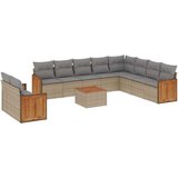 vidaXL 11-dijelni set vrtnih sofa od poliratana s jastucima bež | shoptok.hr