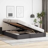  Otomanski krevet s pohranom Sivi 180 x 200 cm Lažna koža | shoptok.hr