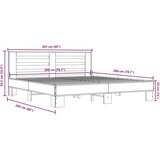  Posteljni okvir siva sonoma 200x200 cm inž. les in kovina, (21166073) | Shoptok.si