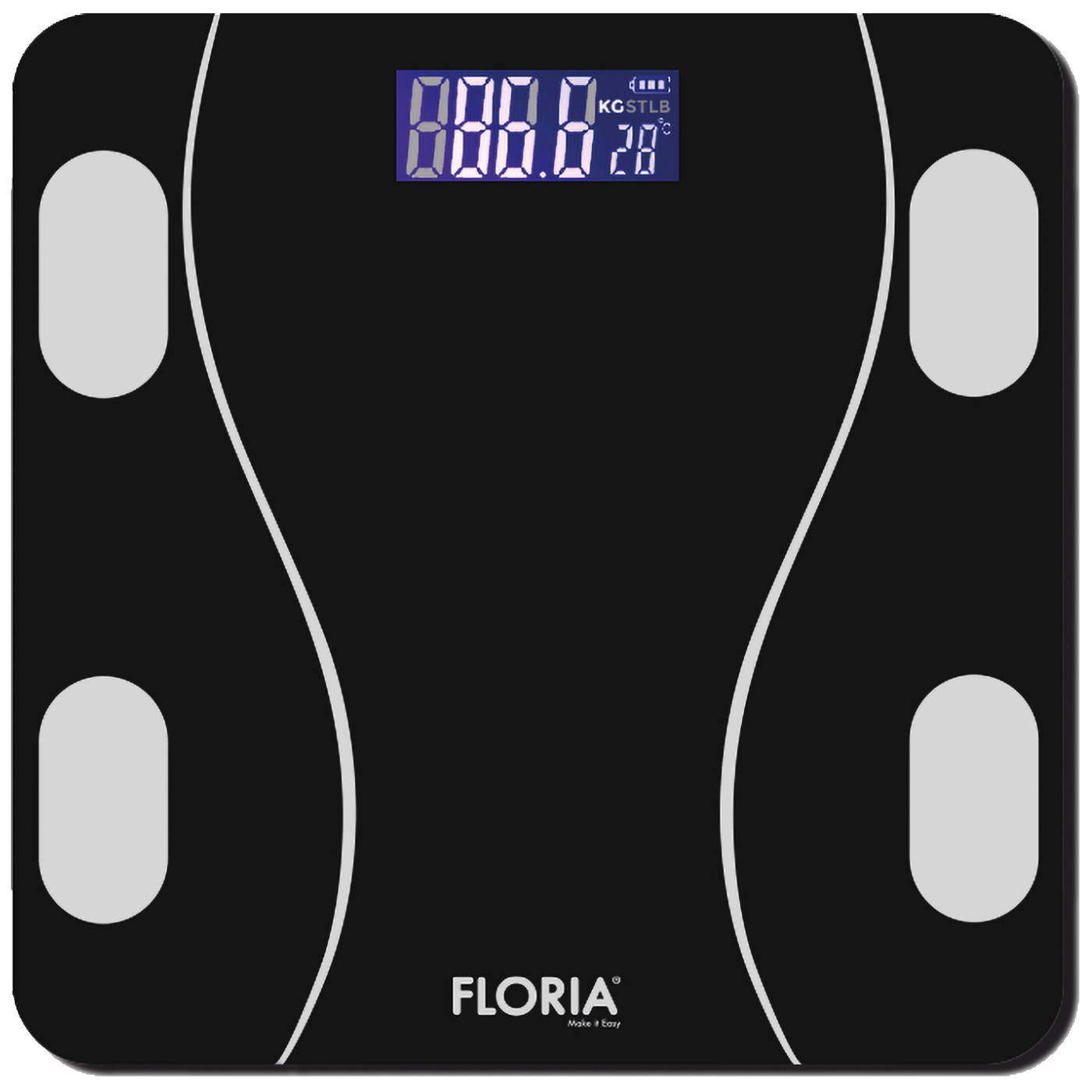 Pametna vaga za merenje, do 180kg, LED, Bluetooth, crna - ZLN8962