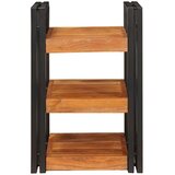 vidaXL Nočna omarica Rjava in črna 38 x 33 x 58 cm Trden les akacije, (5000069732) | Shoptok.si