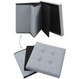 Furnova Zložljiv stolček s prostorom za shranjevanje svetlo sivo platno, (21954348) | Shoptok.si