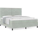 Box Spring Krevet s Madracem Svjetlosiva Super King Baršun | shoptok.hr