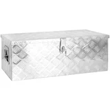 vidaXL Škatla za shranjevanje srebrna 80x39x30 cm aluminij