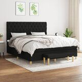 The Living Store Box spring postelja z vzmetnico črna 160x200 cm blago - Box Spring Postelja, (21512148) Cene