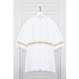 Trendyol Plus Size White Oversize/Wide Cut 100% Cotton Ethnic Embroidered Comfortable T-Shirt | Shoptok.si
