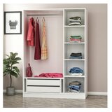 Hanah home Ormar Kale 135x210x52cm Bijelo-crni | Eponuda.ba