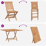  Vrtni set 5 kom. Smeđa Čvrsto teak drvo | shoptok.hr