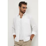 Vilebrequin Lanena srajca CAROUBIS bela barva, CRSU3U00