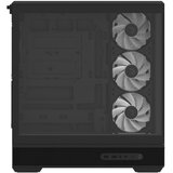 Aero Cool P500B Digi ARGB črn stekleni PC okvir, Midi-Tower, Panoramski pogled z vključno 4x 120mm ARGB PVM ventilatorji | Shoptok.si