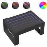 Maison Chic Klubska mizica - kavna mizica - Nizka mizica z neskončnimi LED črna 70x53x30 cm, (21751952) Cene