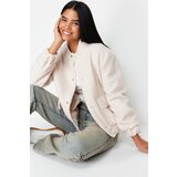 Trendyol Ecru Oversize Boucle Coat | shoptok.hr